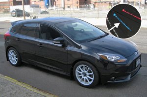 Ford Focus ST Mud Flap - Front + Rear - Rally Armor - UR Black Flap/Grey Logo - Black with Grey Logo - `12-`19